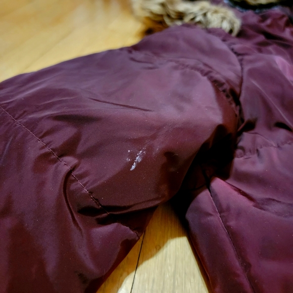 Fur Trimmed Hooded Parka - Burgundy - Picture 10 of 10